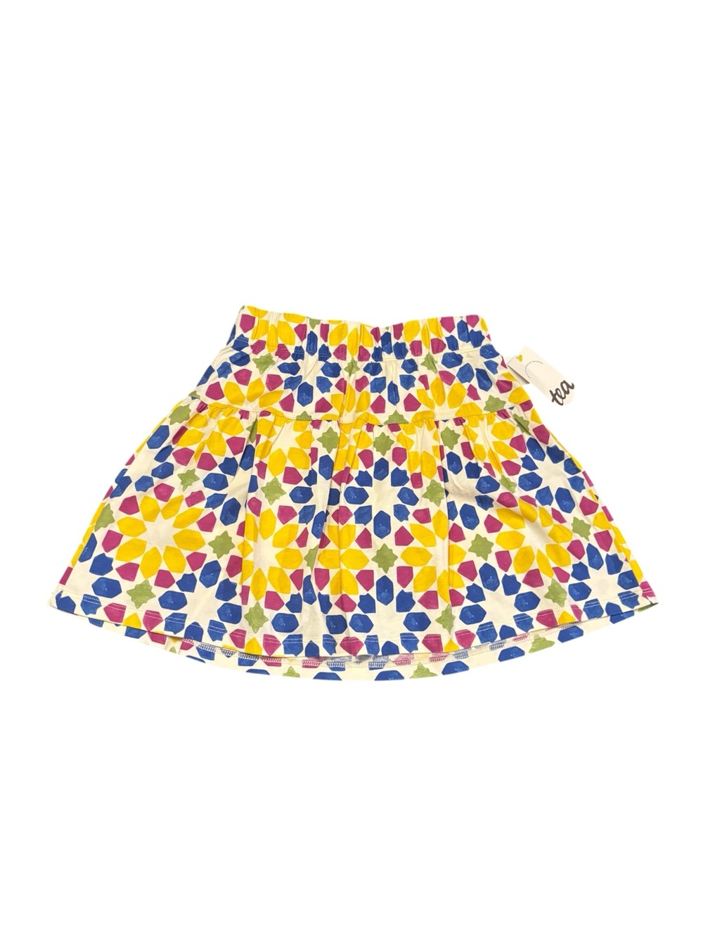 NWT Tea Collection Yellow Floral Mosaic Skater Skirt size 7